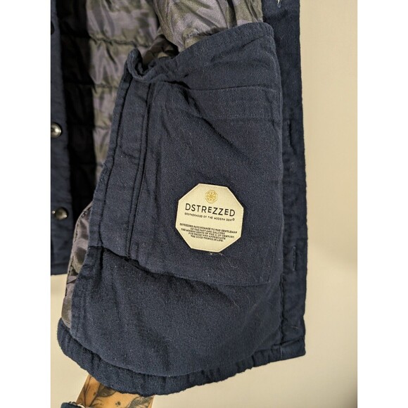 Dstrezzed Style 303530 Navy Cotton Button Up Shirt Jacket Men Size M - Picture 7 of 9